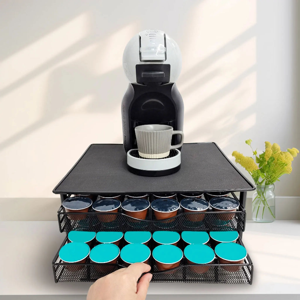 Tiroir à capsules de café double capacité 72 capsules