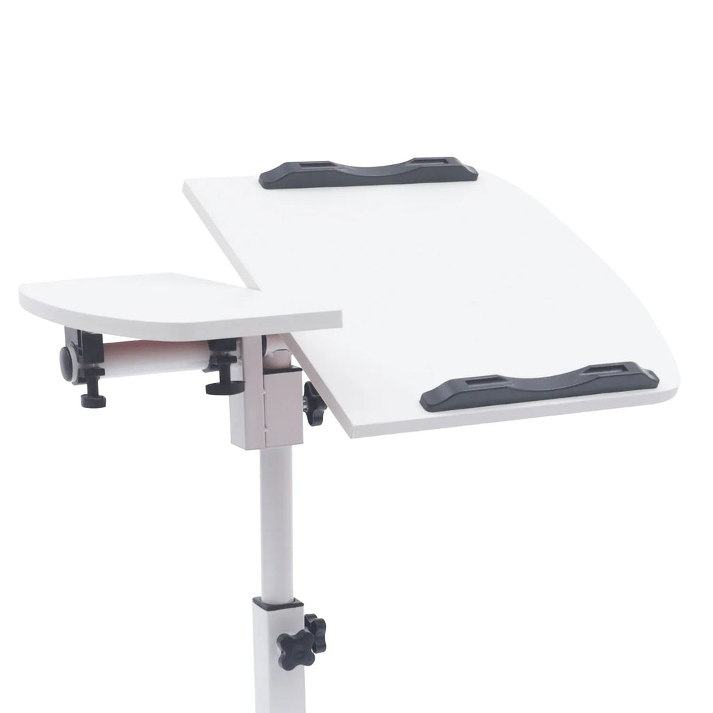 Bureau mobile blanc à plateau inclinable pour ordinateur — plateaux blancs