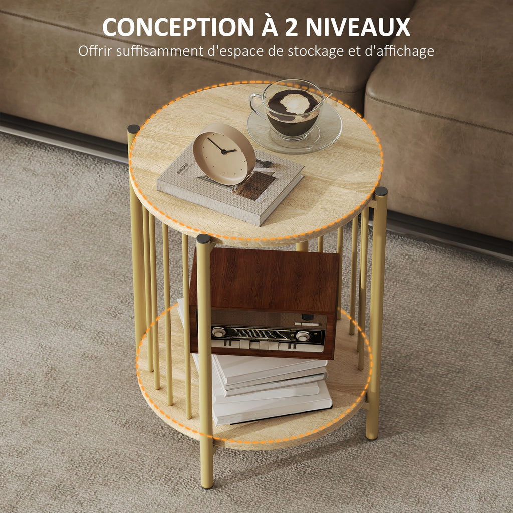 Table d’appoint ronde à 2 niveaux – Ø 41 cm – vue 6