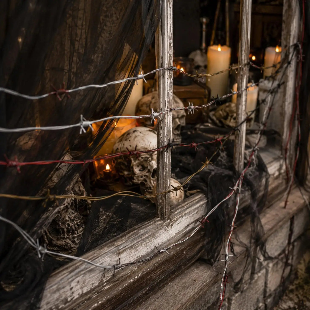 Faux fil barbelé décoratif Halloween, lots de 10 ou 20 m