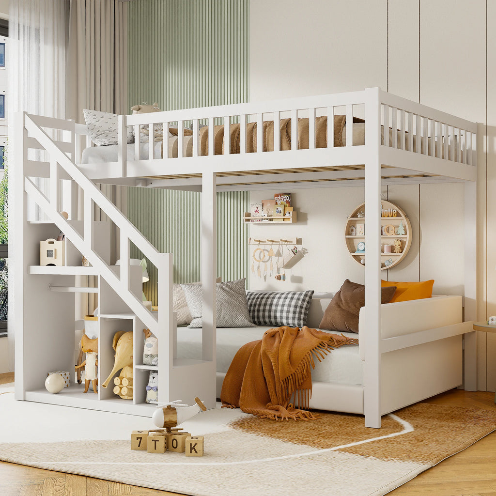 Lit superposé cabane pour 2 enfants 90 ou 140 × 200 cm
