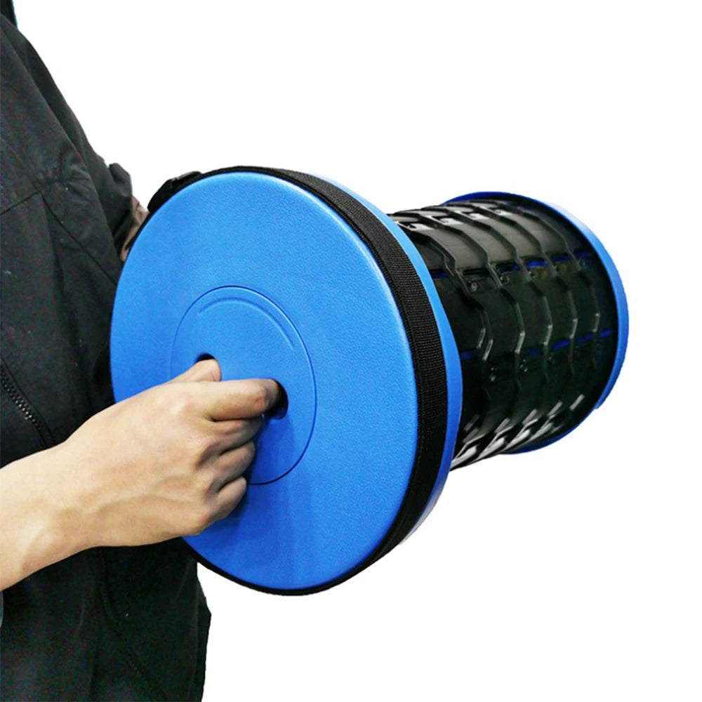 Tabouret télescopique pliant, hauteur réglable jusqu’à 45 cm — transport replié