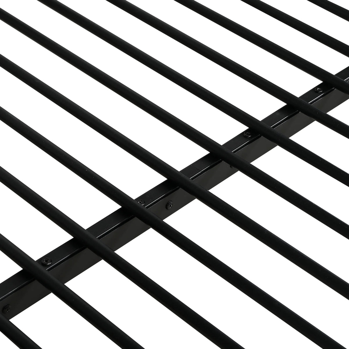 Lit mezzanine 120 × 200 cm avec bureau et dressing — structure du sommier métallique