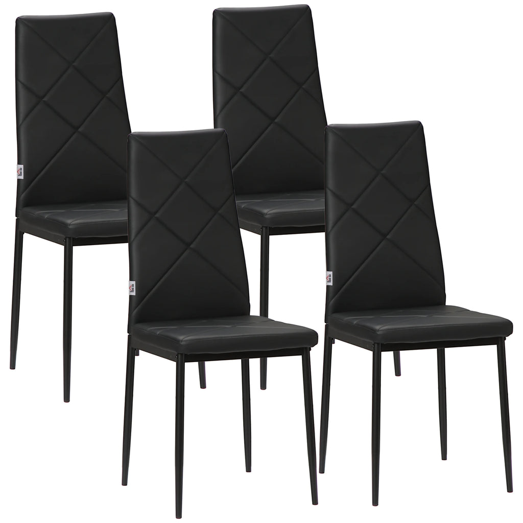 Lot de 4 chaises de salle à manger en simili cuir