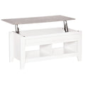 Table basse relevable avec 2 compartiments 105 cm