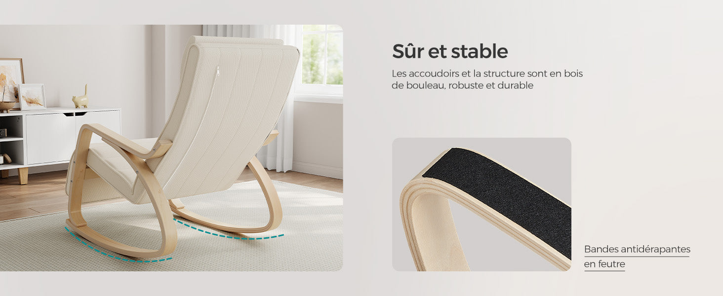 Fauteuil à bascule avec repose-pieds réglable 5 positions