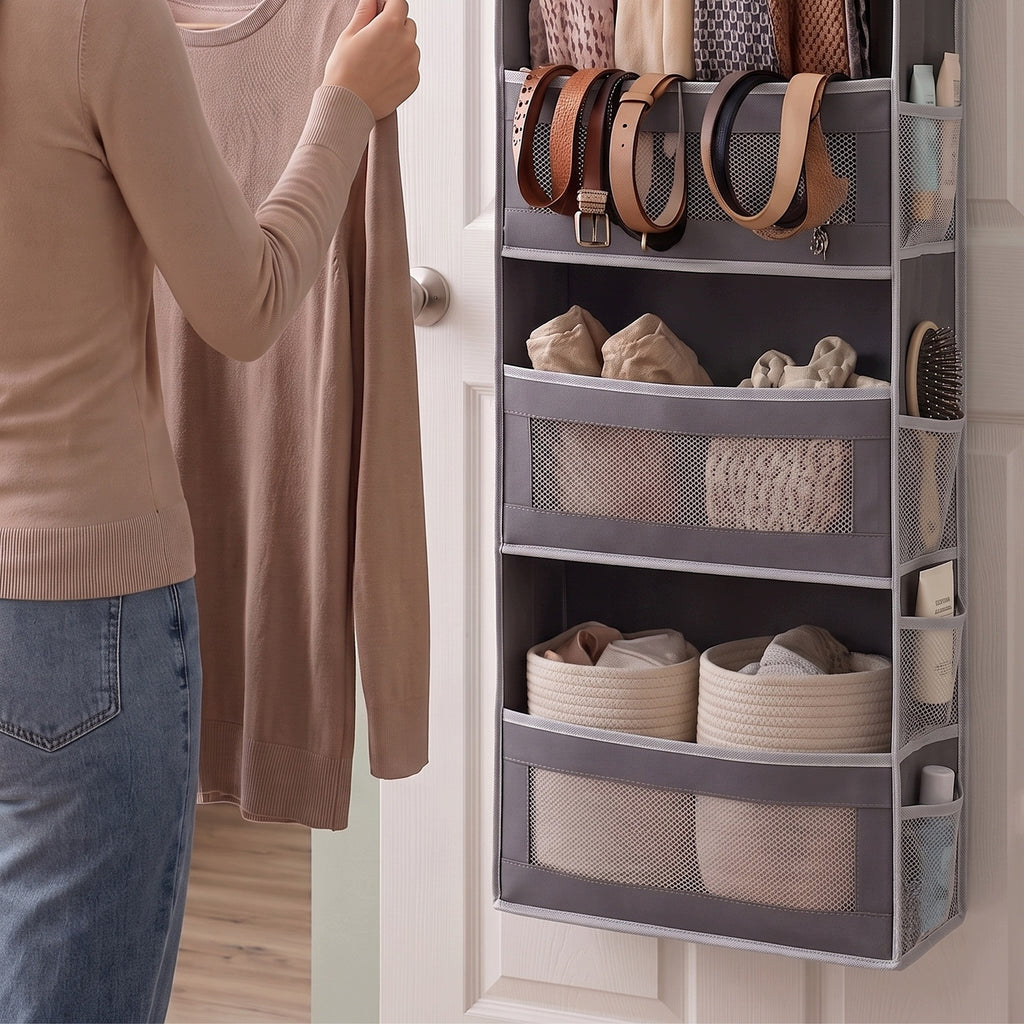 Organisateur de porte gris à 5 niveaux