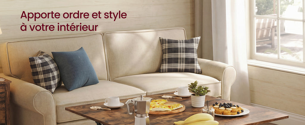 Table basse relevable à vérin avec 2 tiroirs