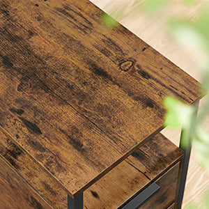 Table de chevet fine avec multiprise et 2 tiroirs