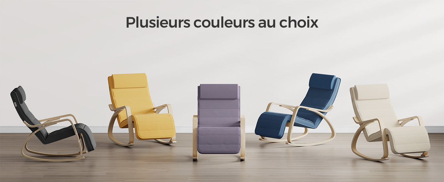 Fauteuil à bascule avec repose-pieds réglable 5 positions