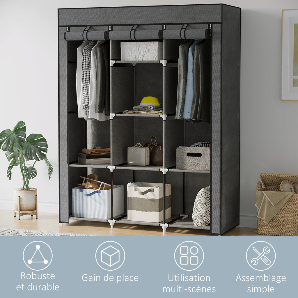 Armoire penderie en tissu – 125 × 43 × 162,5 cm – vue 12